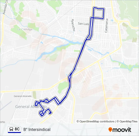 8C Bus Line Map