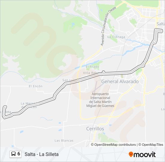 Mapa de 6 de autobús