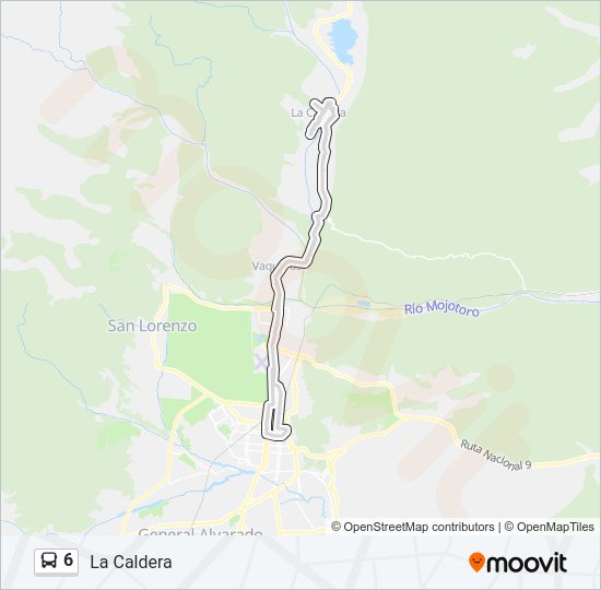 Mapa de 6 de autobús