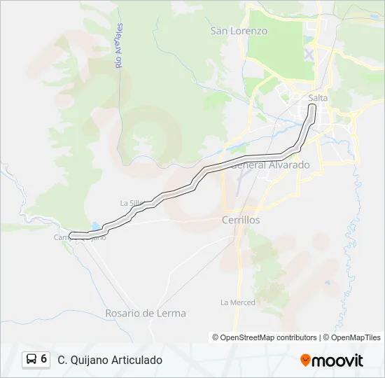 Mapa de 6 de autobús
