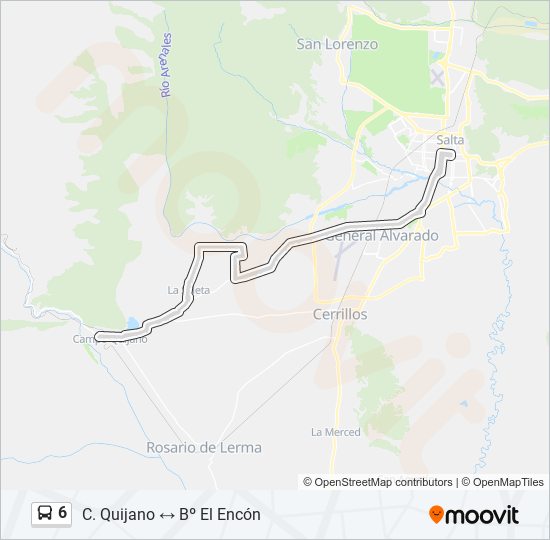 Mapa de 6 de autobús