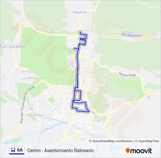 Mapa de 6A de autobús