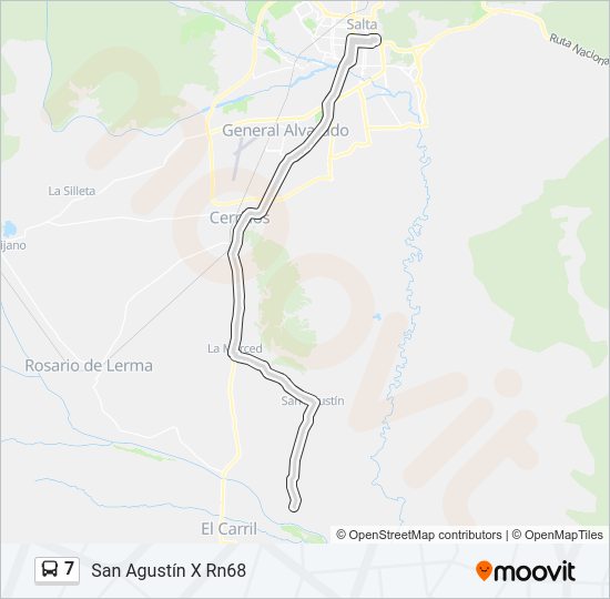 Mapa de 7 de autobús