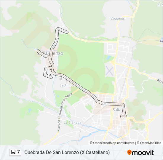 Mapa de 7 de autobús