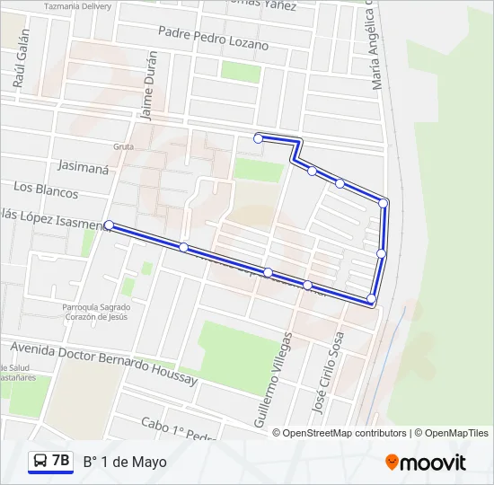 7B Bus Line Map