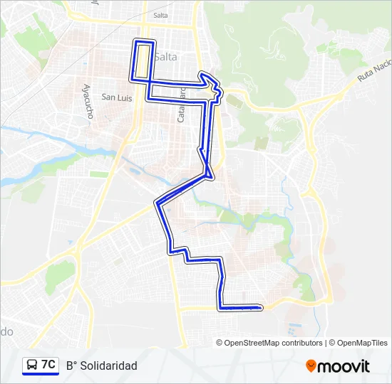 7C Bus Line Map