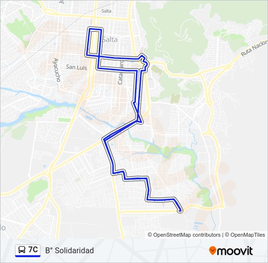 7C Bus Line Map