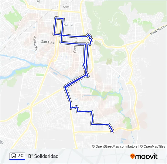 7C Bus Line Map