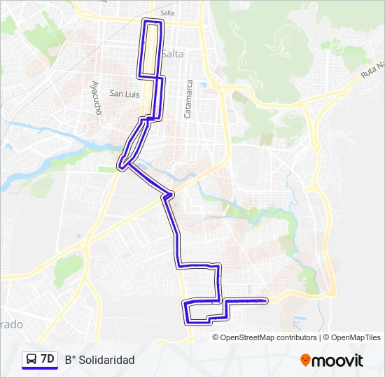 7D Bus Line Map