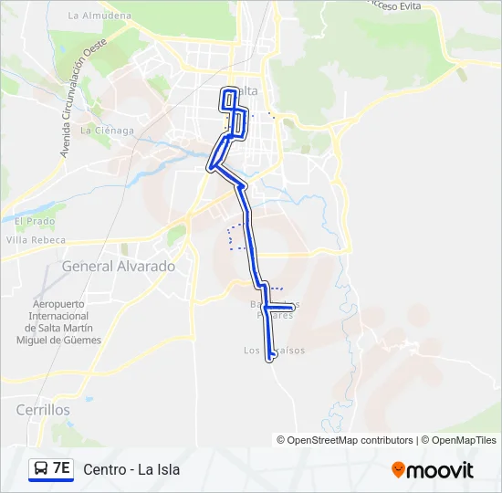 7E Bus Line Map