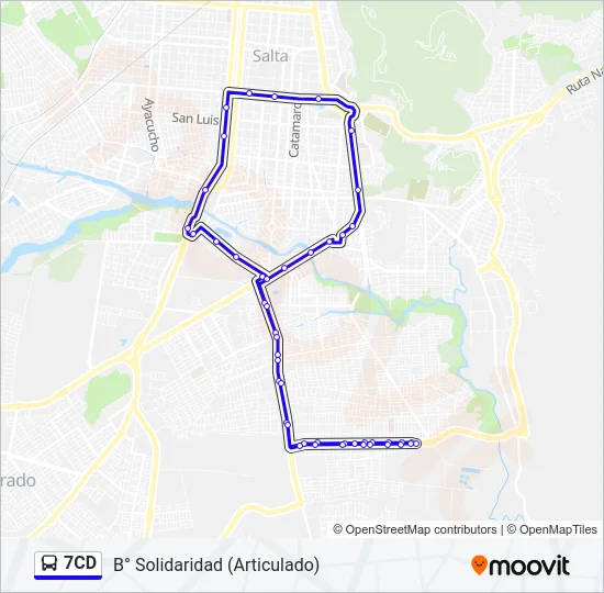 7CD Bus Line Map