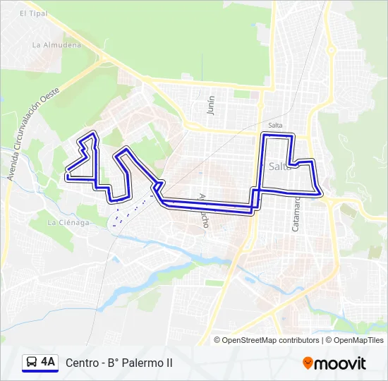 4A Bus Line Map
