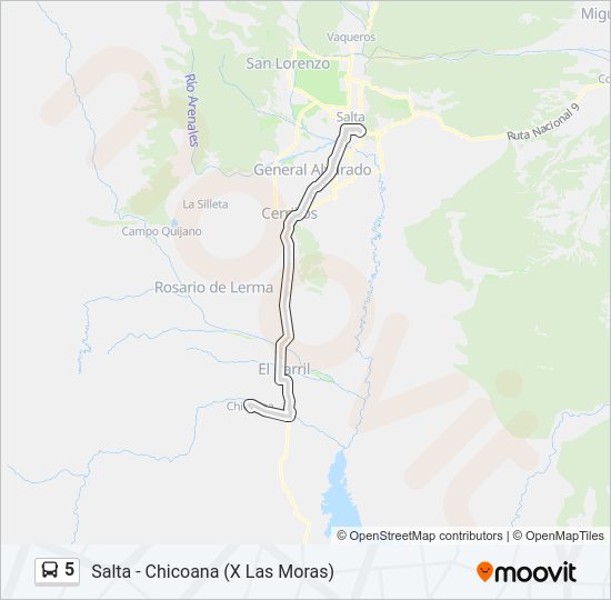 5 Bus Line Map