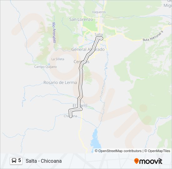 5 Bus Line Map
