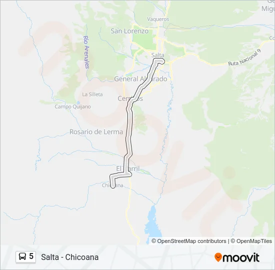5 Bus Line Map