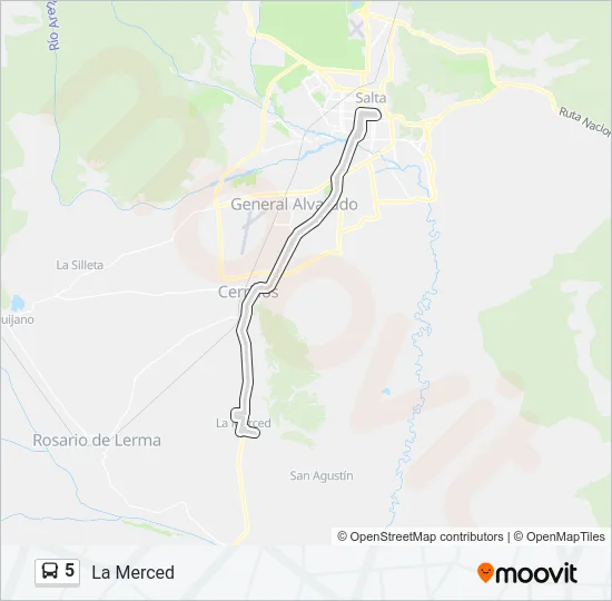 5 Bus Line Map