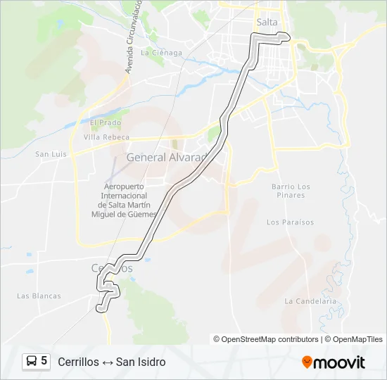 5 Bus Line Map