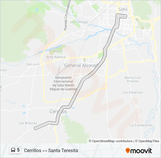 5 Bus Line Map