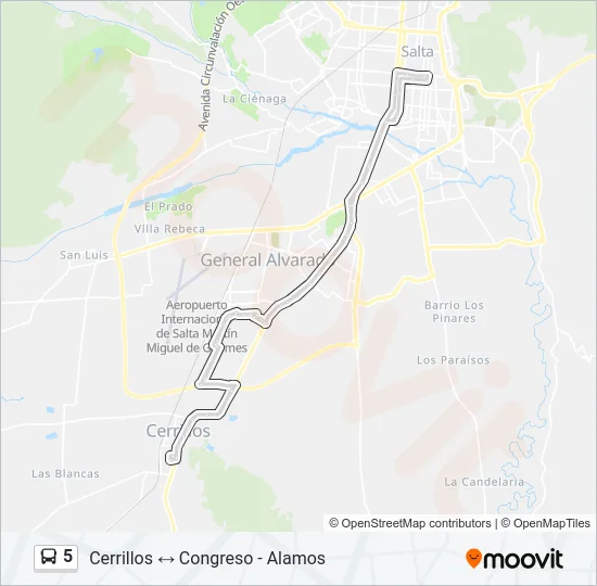 5 Bus Line Map