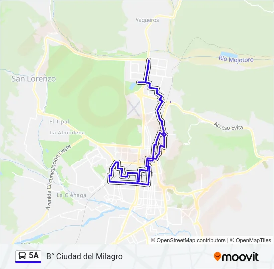5A Bus Line Map