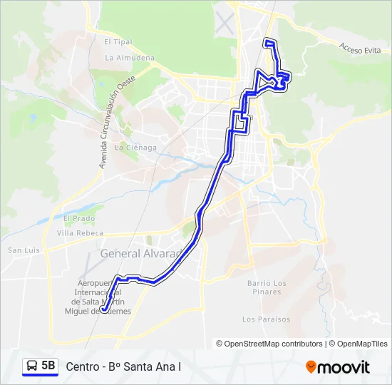 5B Bus Line Map