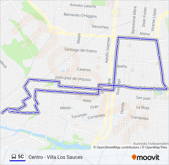 5C Bus Line Map