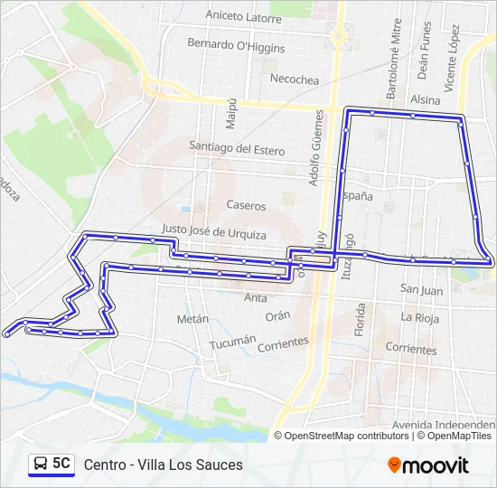 5C Bus Line Map