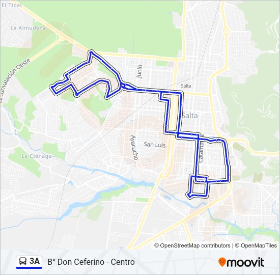 3A Bus Line Map