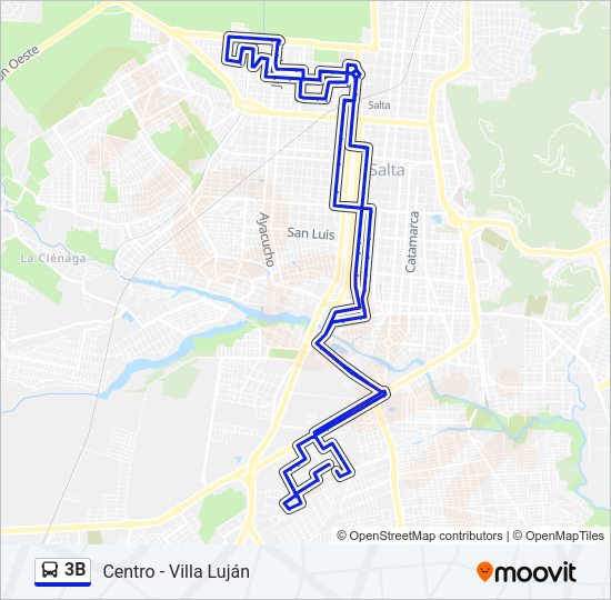 3B Bus Line Map