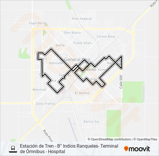 Mapa de 1 de autobús