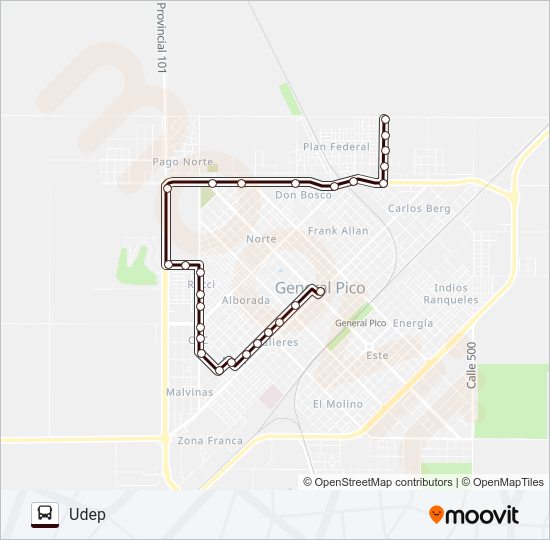UNLPAM Bus Line Map