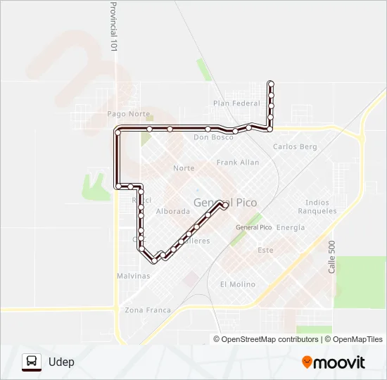 UNLPAM Bus Line Map