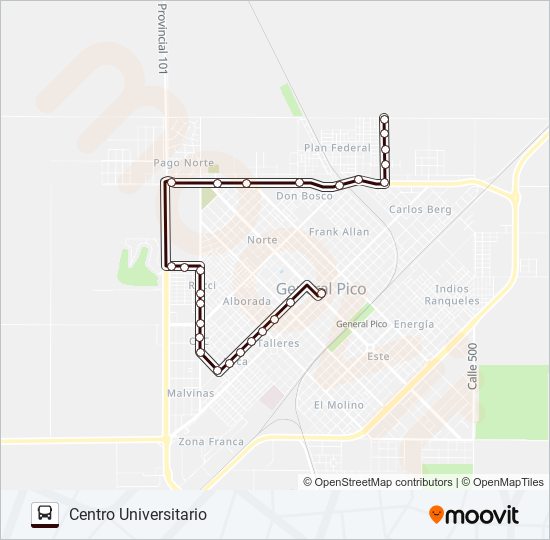 UNLPAM bus Line Map