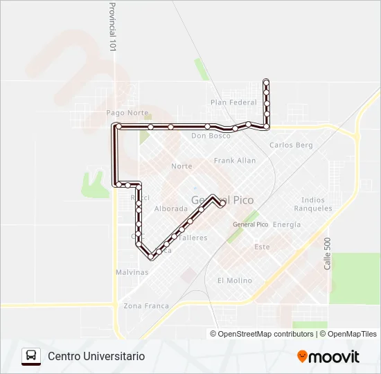 UNLPAM Bus Line Map
