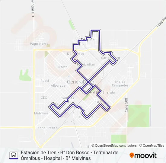 2 Bus Line Map
