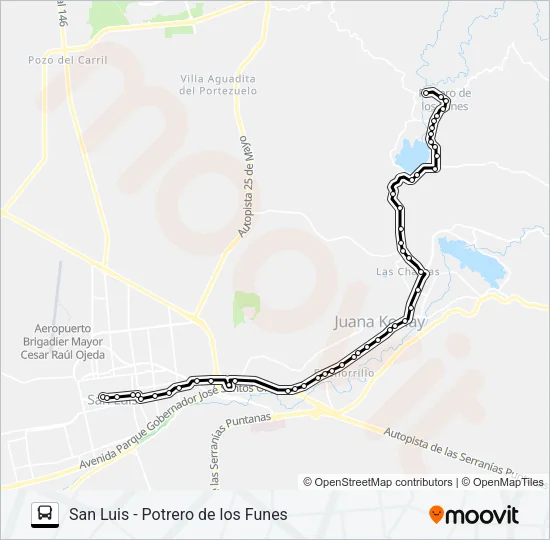INTERURBANO Bus Line Map