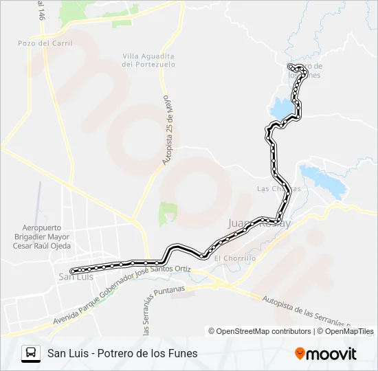 INTERURBANO Bus Line Map