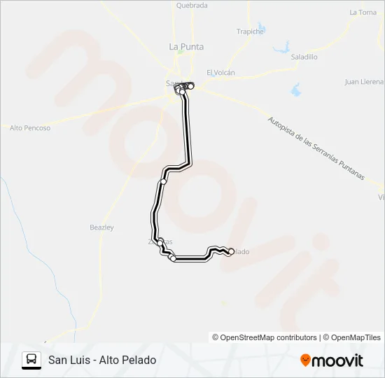 INTERURBANO Bus Line Map