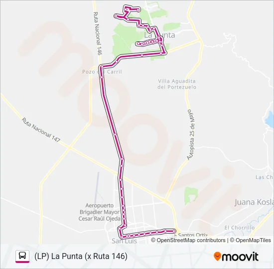 INTERURBANO Bus Line Map