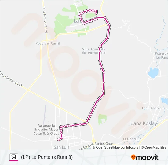 INTERURBANO Bus Line Map