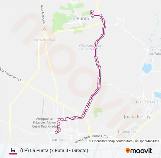 INTERURBANO Bus Line Map