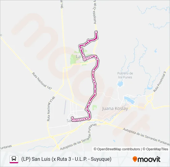 INTERURBANO Bus Line Map
