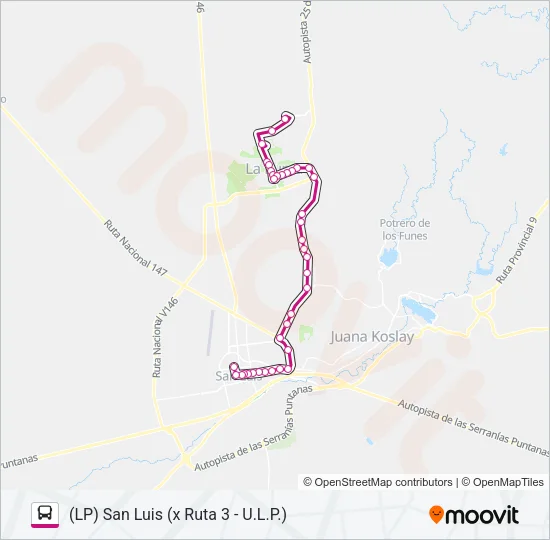INTERURBANO Bus Line Map