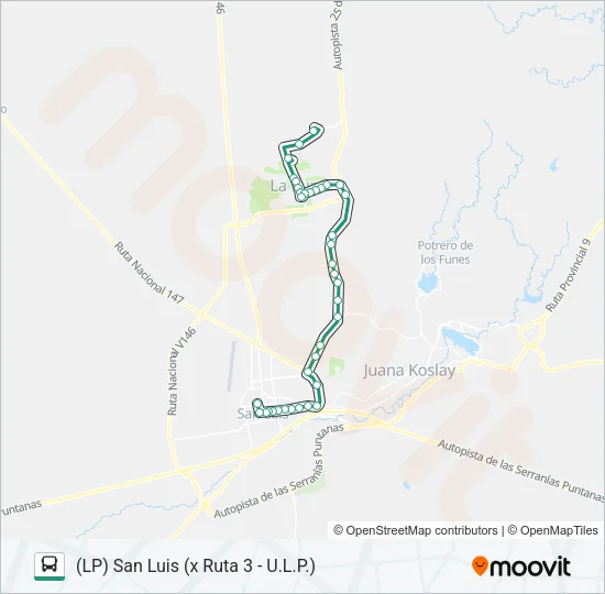 INTERURBANO Bus Line Map