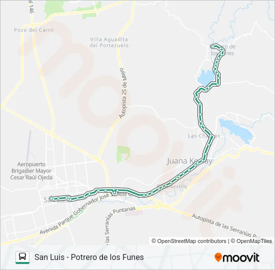 INTERURBANO Bus Line Map