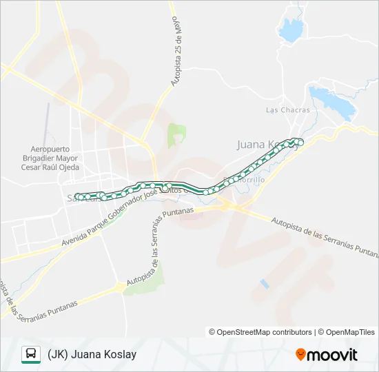 INTERURBANO Bus Line Map