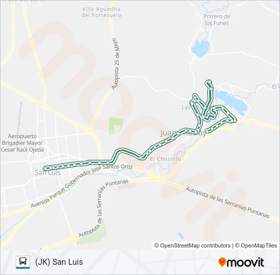 INTERURBANO Bus Line Map