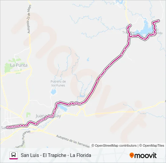 INTERURBANO Bus Line Map