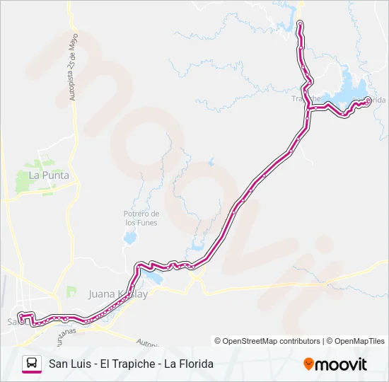 INTERURBANO Bus Line Map