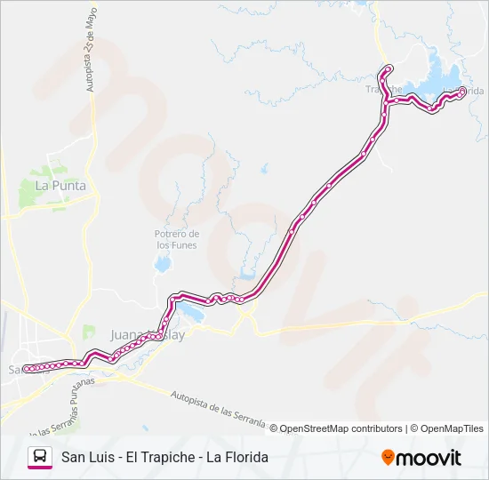 INTERURBANO Bus Line Map